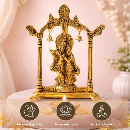 Radha Krishna Idol & Figurine for Home | God Idol for Pooja Room | Krishna Statue, Radha Krishna Murti & Gift Article (L15 x W6 x H18 cm)