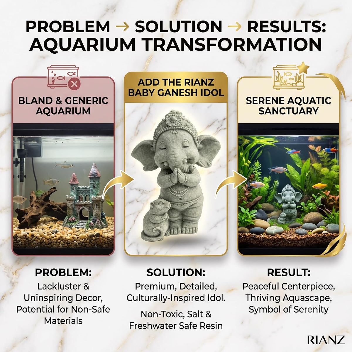 Sandstone Baby Ganesh Idol with Mushak for Home & Garden