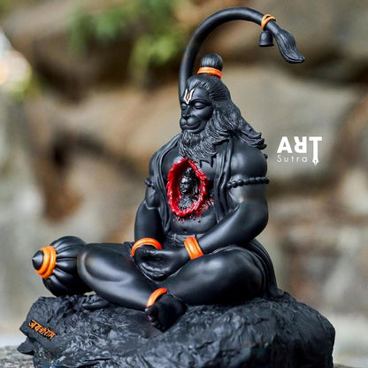Hanuman ji Idol for Car Dashboard, Black