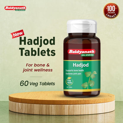 Baidyanath Hadjod - 60 Tablets | Supports Bone Strength, Joint Flexibility & Mobility |
