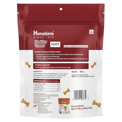 Himalaya Healthy Treats for Puppies | Lamb | 400g | with Ashwagandha & Fennel Seeds | Protein-Rich Puppy Snack