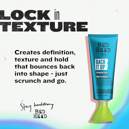Bed Head TIGI Back It Up Texturising Hair Cream for Shapeshifting Style with Baobab Fruit Extract, Long Lasting Hold, Texture & Definition, Controls Frizz, Hair Shaping Cream for Styling, 125 ml
