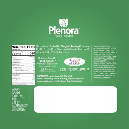 PLENORA Amla Candy 250g | Dry Gooseberry Candy | Sweet & Sour Taste | Rich in Antioxidants & Vitamin C | Healthy Snack