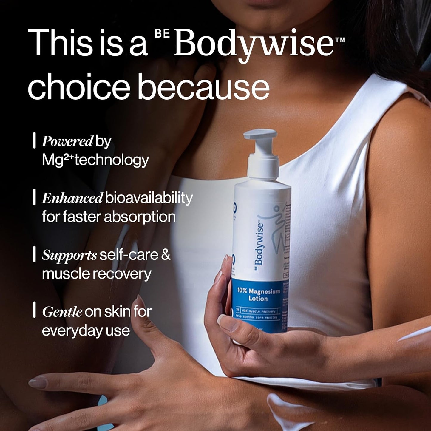 Be Bodywise 10% Magnesium Sleep Body Lotion 200ml | For Muscle Recovery & Relaxation | Infused with Shea Butter & Lavender | Mildly Scented, Lightweight & Non-Greasy Formula