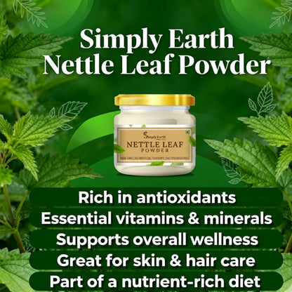Simply earth Organic Nettle Dried Leaves powder | (Stinging Nettle) (Urtica Dioica) Rich in Nutrients With Vitamins & Minerals| | 100 GM
