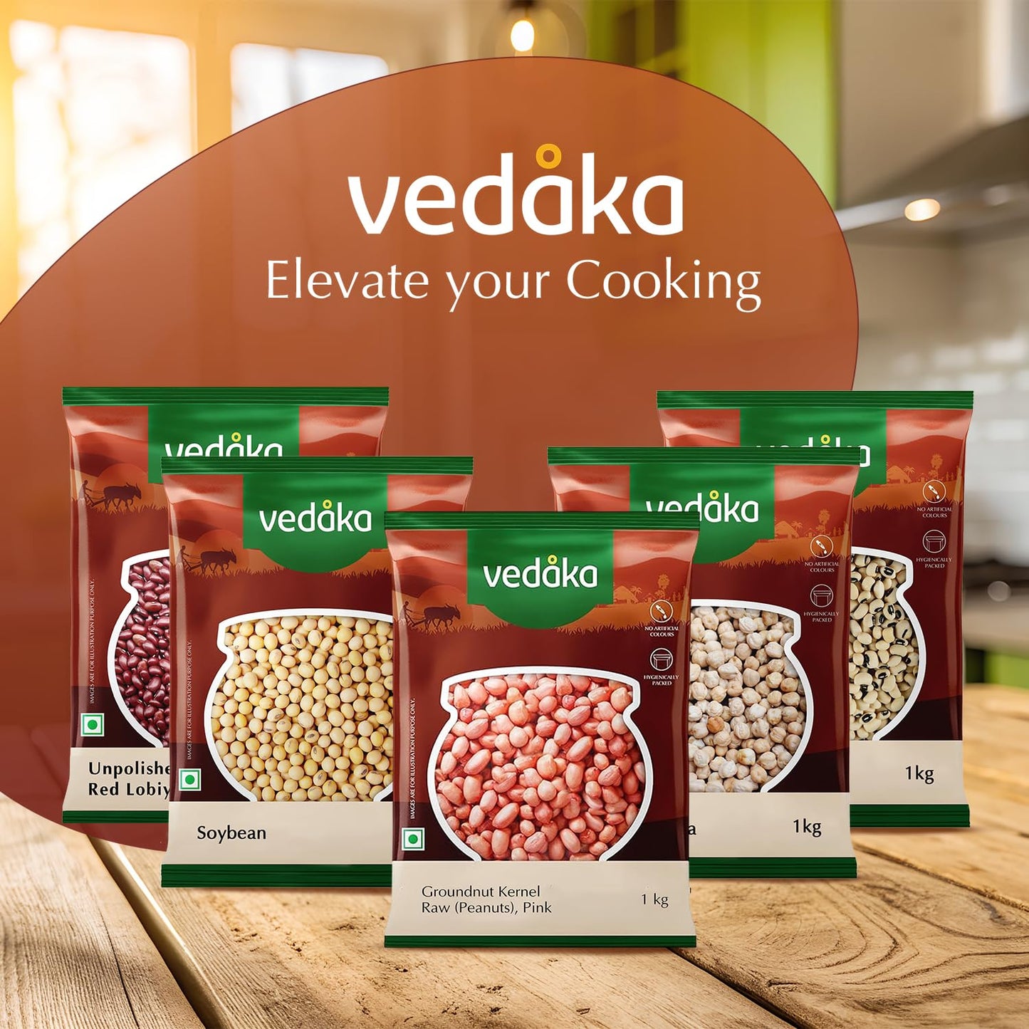Vedaka Raw Peanuts, Pink, 1kg
