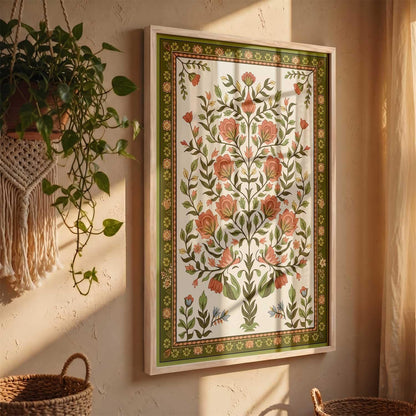 Art Wall Painting Indian Traditional Madhubani With Frame Home Decoration For Living Room Bed Room Hotel Wall Decor Digital Reprint (14X20 inch)