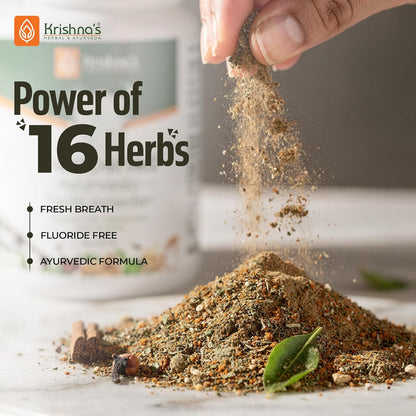 Krishna’s Dantoshad Ayurvedic Tooth Powder With Goodness of 15 Herbs for Strengthens Teeth, Tightens Gum & Maintain Fresh Breath - 100 gm (Pack of 1)