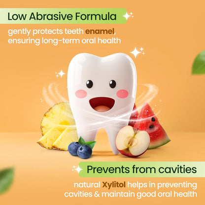 LuvLap Baby Toothpaste for Kids 80gm + 25% Extra, Mix Fruit Flavour, SLS & Fluoride Free Baby Toothpaste, Removes Plaque, Prevents Bacteria & Cavities, Ensures Healthy Teeth & Gums, 12M+(Pack of 1)