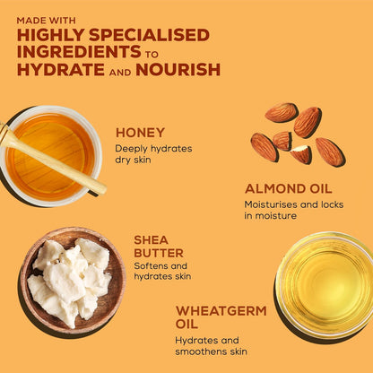 Joy Honey & Almonds Deep Nourishing Moisturizer for Dry Skin | Cold Cream for Face, Hands & Body | Contains Natural Sunscreen for Glowing Skin | Retains Natural Moisture Balance, 500ml