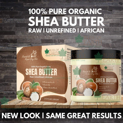 Bliss of Earth Organic Raw Shea Butter, 100% Raw and Unrefined Shea Butter, for Hair & Skin, 100% Pure and Natural, Deep Moisturizing, 100 g, Ivory (100 gm)