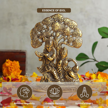 Radha Krishna Idol & Figurine for Home | God Idol for Pooja Room | Krishna Statue, Radha Krishna Murti & Gift Article (L11 x W7 x H14 cm)