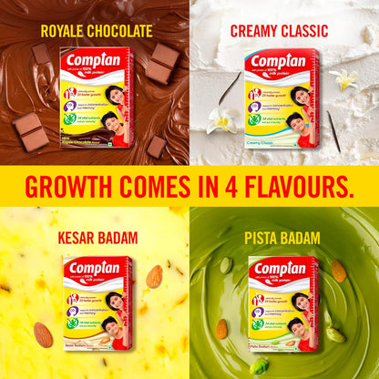 Complan Nutrition Drink Powder for Children, Royale Chocolate Flavour, 500 grams Carton|Nutrition Drink for kids with protein & 34 vital nutrients, 1 count