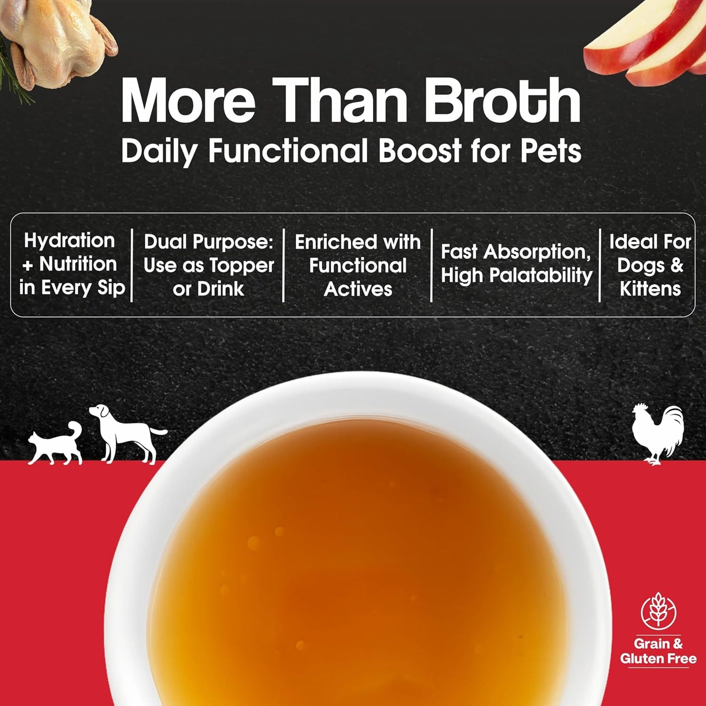 Wuuff & Meow Chicken Bone Broth for Dogs – K9 Immune | Natural Immunity & Gut Health Support Bone Broth for Dogs | Hydrating Pet Supplement (100 g (Pack of 1))