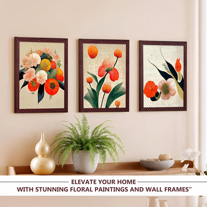 Framed Art Painting For Home, Living Room, Hall | Traditional Paintings With Frame For Home Decor (Floral D2)