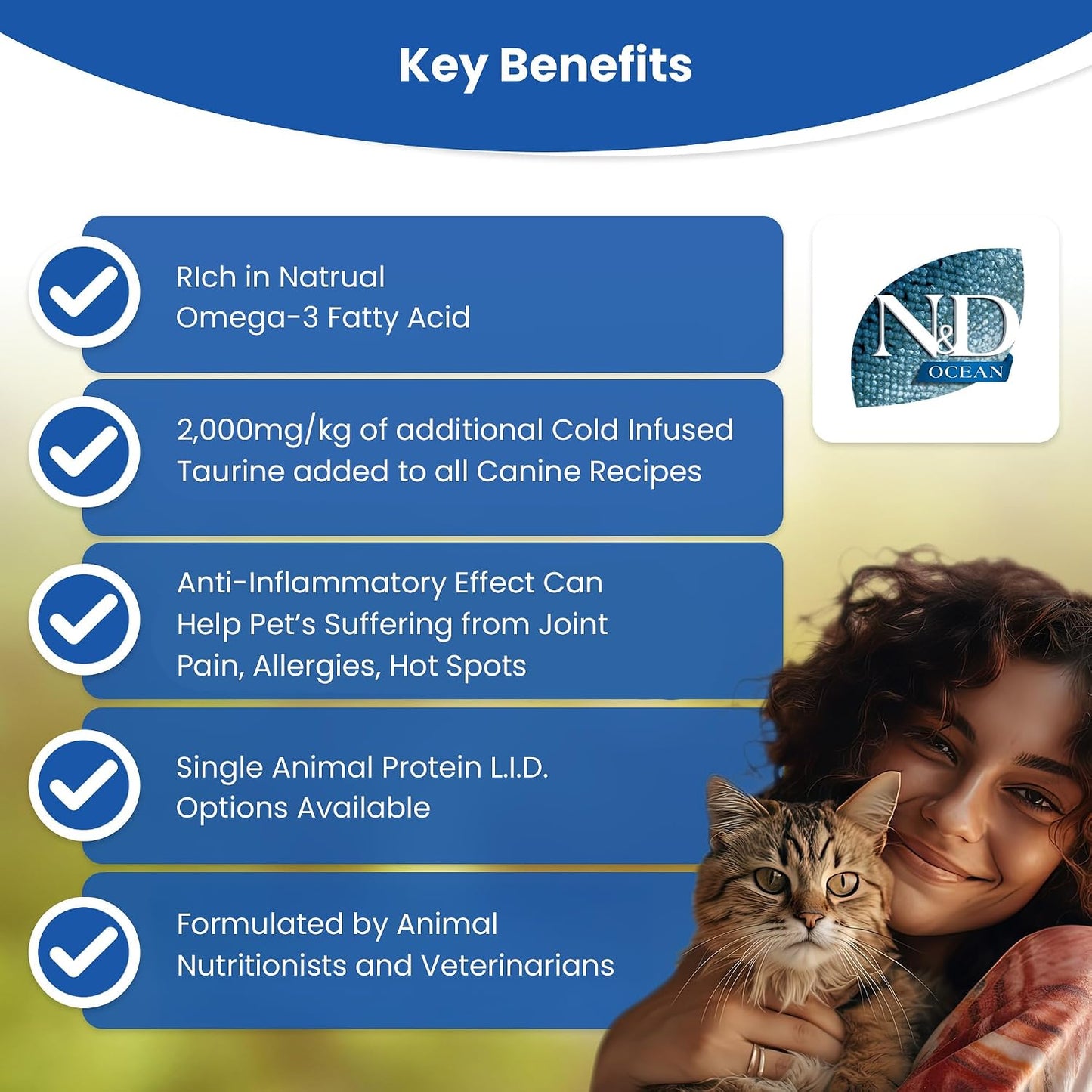 Farmina N&D Ocean Herring & Orange Cat Food | Premium Dry Food | Low Glycemic Index | Complete & Balanced Nutrition | Fresh Ingredients for Delicious Taste | for Adult Cats | 0.3kg