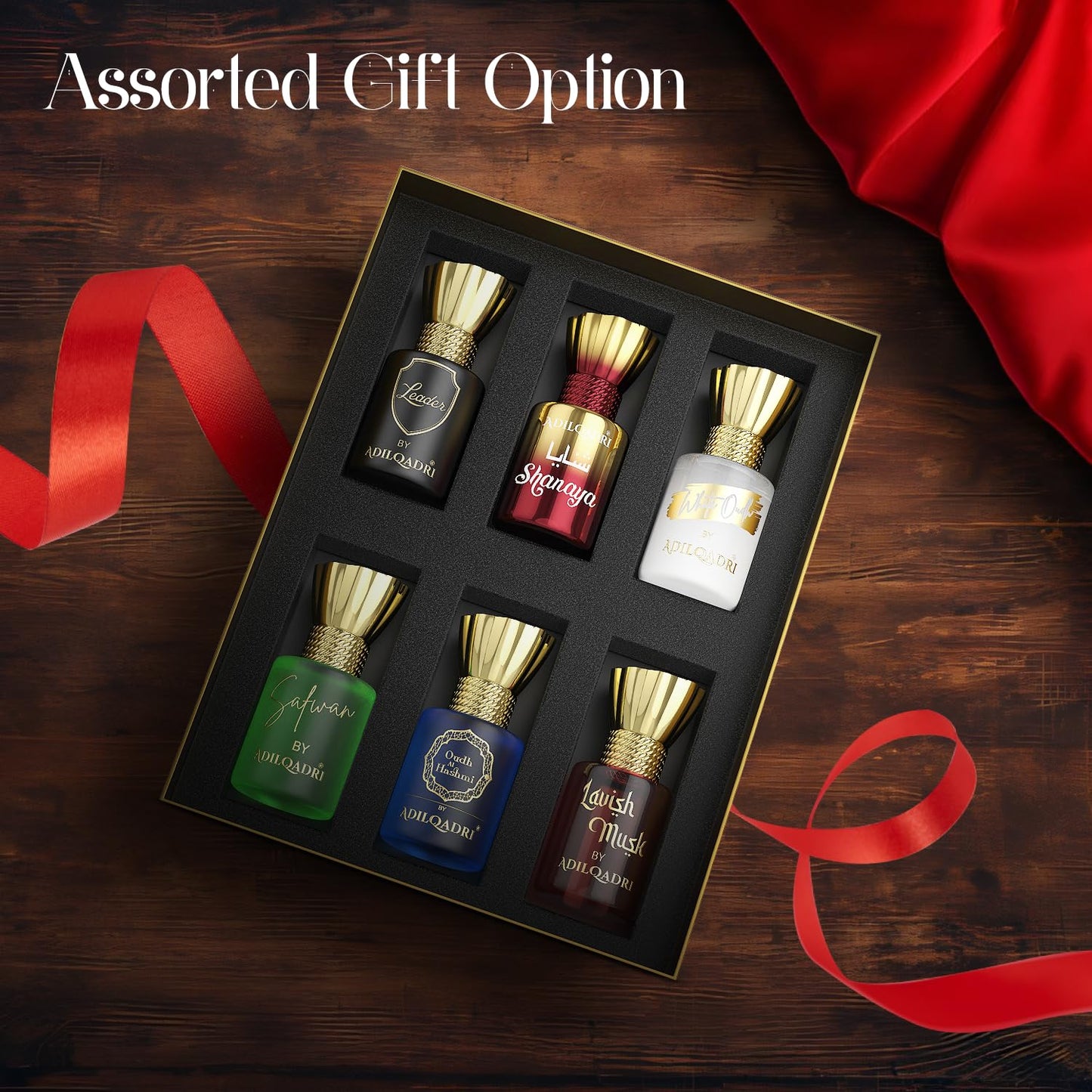 Adilqadri Assorted Luxury Attar Combo Perfume Gift Set for Men & Women (Pack of 6) – Non-Alcoholic Roll-On attar Collection | Long-Lasting Fragrance Set | Gift Hamper for Him & Her | Ideal for Special Occasions | 5.5ml Each