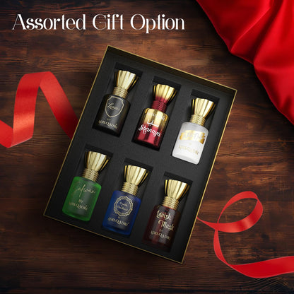 Adilqadri Assorted Luxury Attar Combo Perfume Gift Set for Men & Women (Pack of 6) – Non-Alcoholic Roll-On attar Collection | Long-Lasting Fragrance Set | Gift Hamper for Him & Her | Ideal for Special Occasions | 5.5ml Each