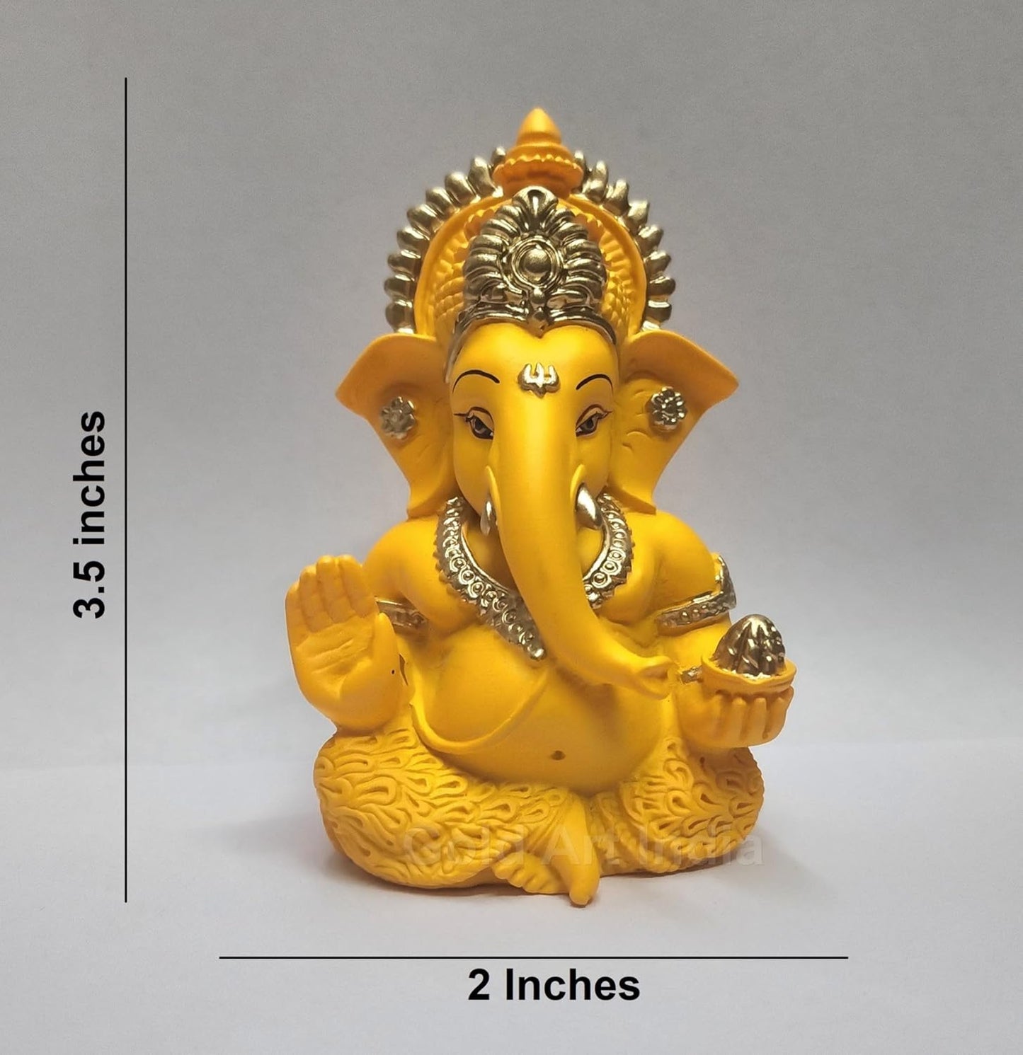 Gold Art India Mango Terracotta Finish Ganesha for Car Dashboard Home Decor Gifting Diwali Birthday Festivals 3.5 x 2 Inches