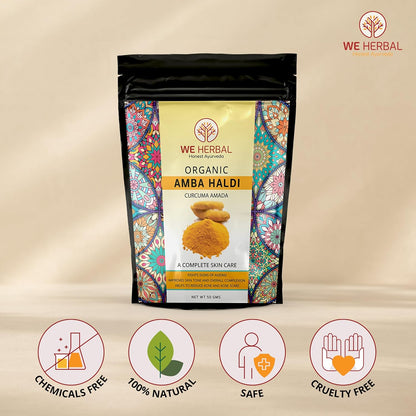 WE HERBAL Amba Haldi Powder for Skin | Pure Wild Turmeric | Fades Pigmentation & Gives Instant Glow | 100% Natural | 100 g