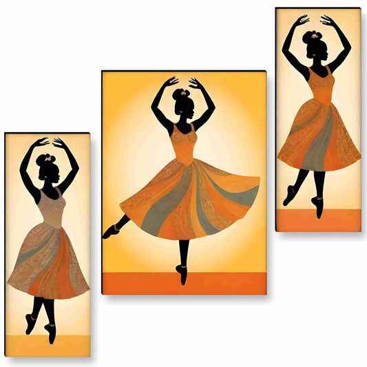 african ladies Paintings for Wall Decoration - Set Of 3, 3d modern art Painting for Living Room Large Size with Frames for Home Decoration, Hotel, Office painting 50.8 cm x 30.48 cm A-JM-36060