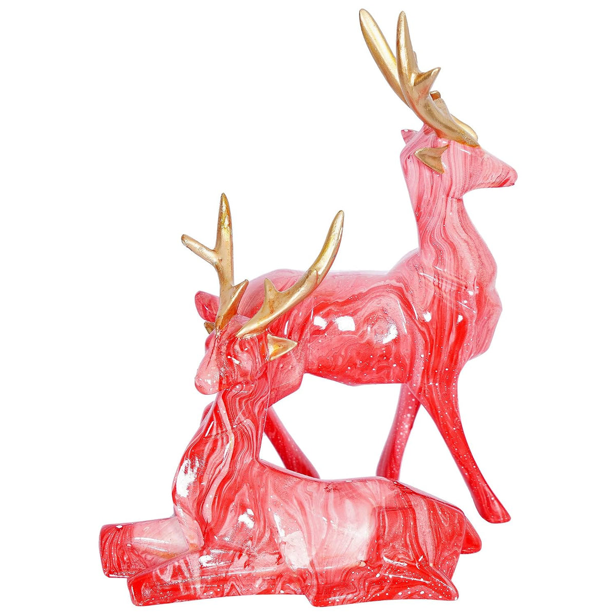Deer Showpiece for Home Decor & Office Decor (Set of 2) 38% Off (Baby Pink) ,Resin