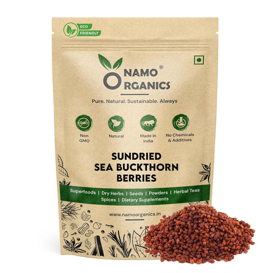 Himalayan Sea buckthorn Dry Berry 200gm – Natural, Sun-Dried, Rich in Omega 3,6,7 and 9, & Vitamin C, E | Dried Seabuckthorn Berries | No Added Sugar or Preservatives (200 Gm)