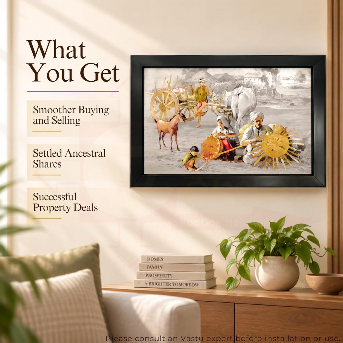 Village Scenery Painting With Frame | Natural Paintings for Living Room | Size 33 x 23 cm | Wall Scenery for Bedroom, Office, Home Decor |