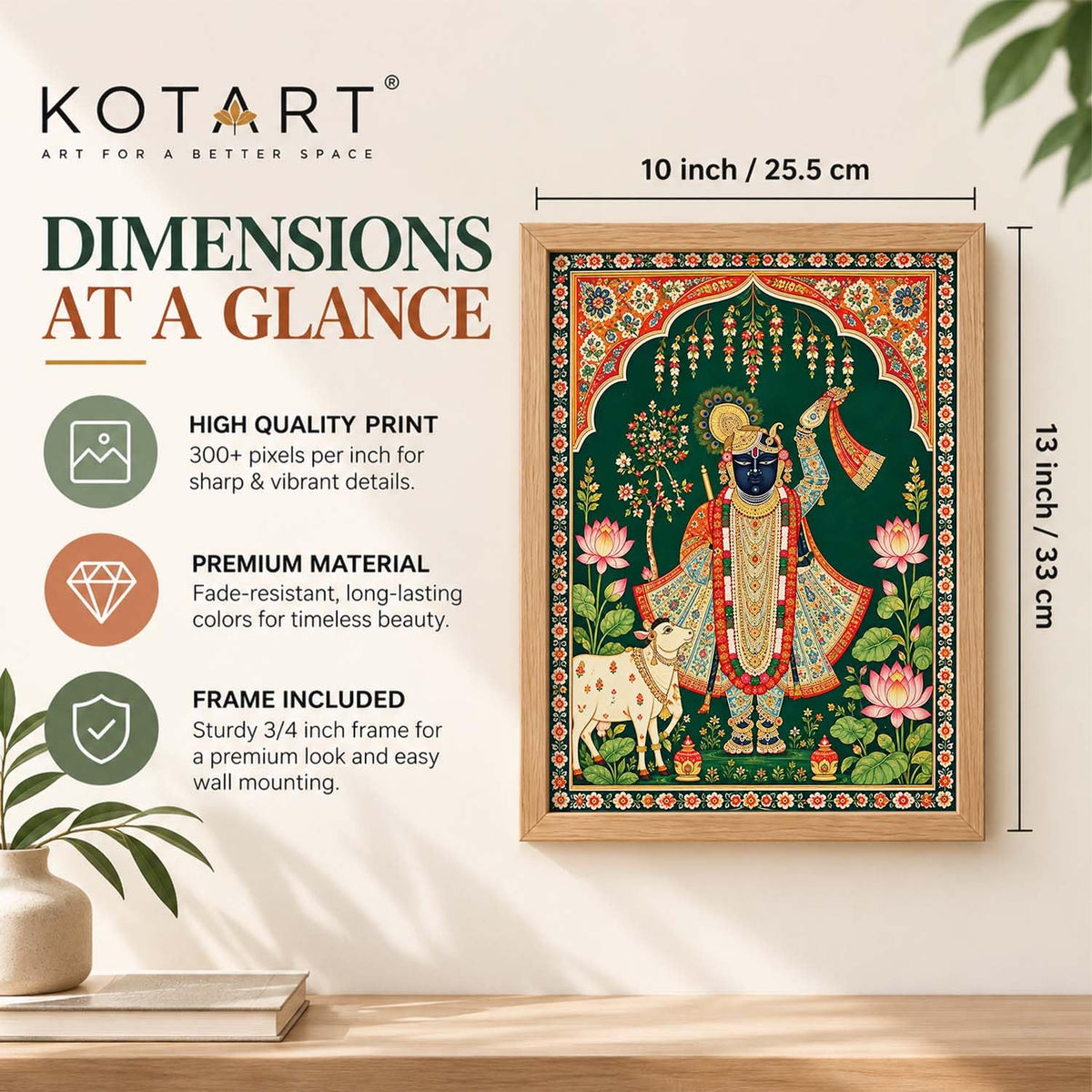 Madhubani Paintings Set of 6 Traditional Indian Peacock Wall Painting With Frame for Living Room Bedroom Hotel Wall Decor Digital Reprint (10X13 Inch)