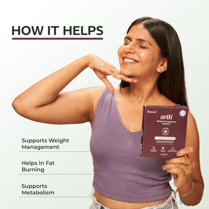 Arth Weight Management | Weight Control Supplement | L-Carnitine Tartrate 1500 mg | Metabolism Booster for Women | Emcure Pharmaceuticals Ltd. | 30 Veg Weight Management Tablet for Women