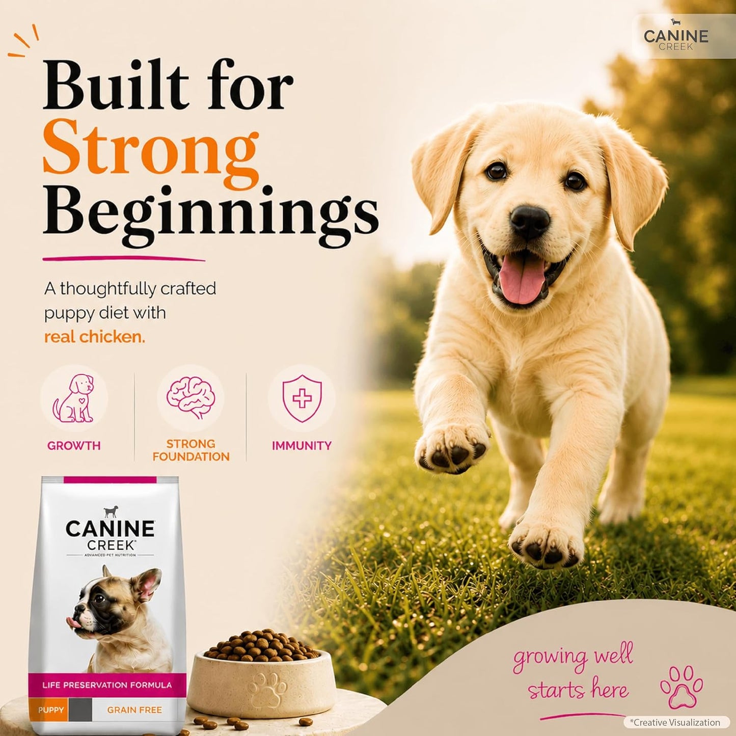Canine Creek Ultra Premium Puppy Dry Dog Food ,1.2Kg Pack