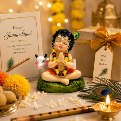 UNOVATE Krishna Idol for Car Dashboard, Krishna Murti, Home Temple, Office