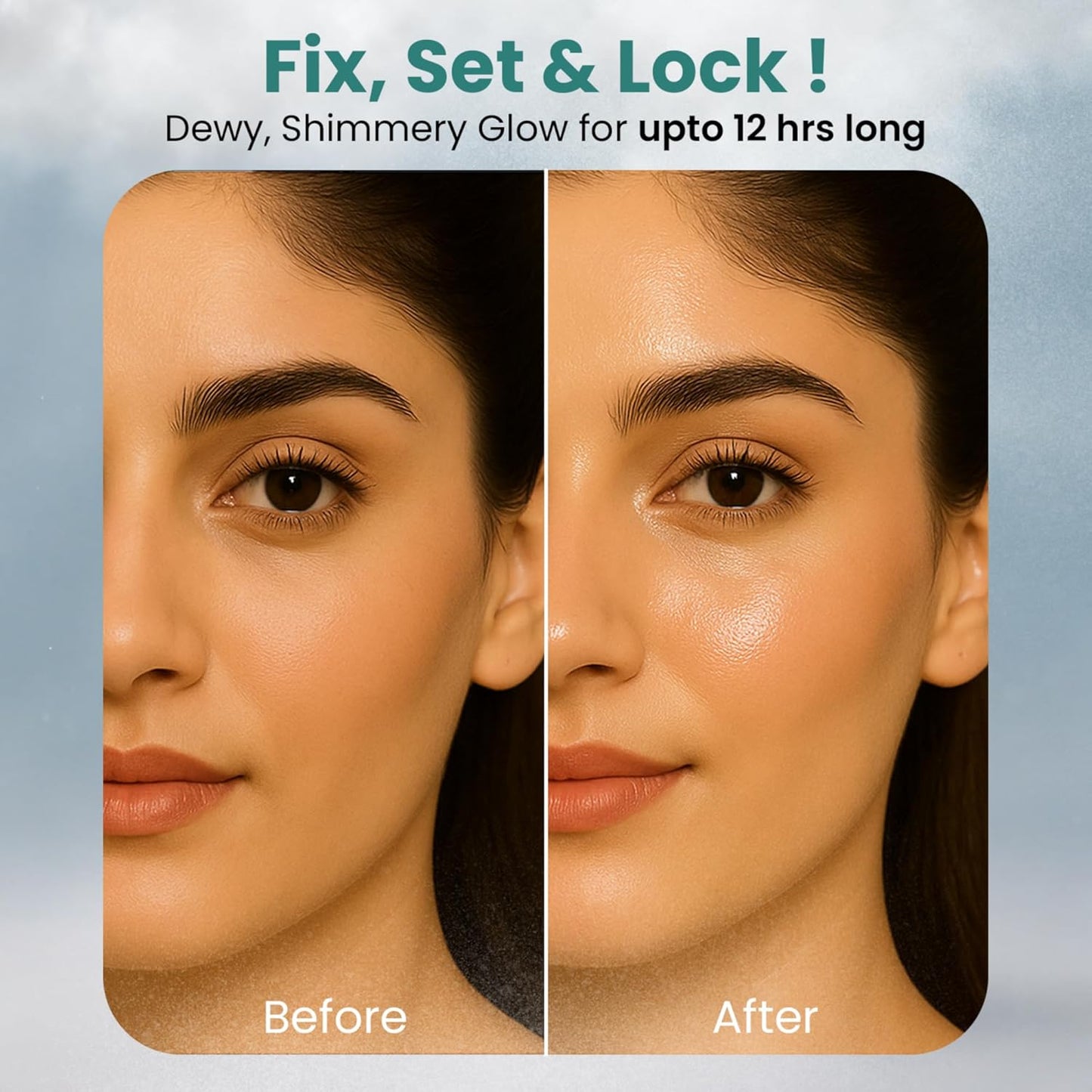 FACESCANADA Ultime Pro Shimmer Makeup Fixer, 100Ml | Long Lasting Makeup Setting Spray | Keeps Makeup Intact | Glamourous Shimmer Finish | Hydrates, Soothes & Refreshes Skin | Alcohol Free (Pack of 1)