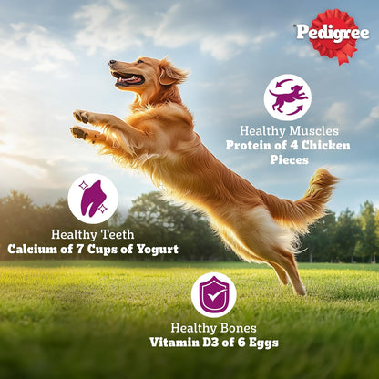 Pedigree Adult Dry Dog Food, New Chicken Biryani Flavour, 1 kg, Protein of 4 Chicken Pieces, Vitamin D3 of 6 Eggs, Calcium of 7 Cups of Yogurt, 100% Complete and Balanced Nutrition