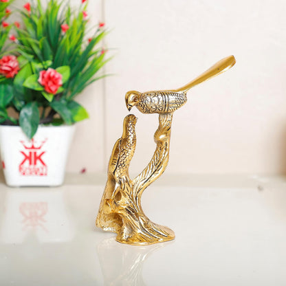 Love Birds Couple Kissing Sitting on Tree Branch Showpiece Figurines for Home Decor
