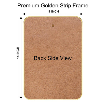 Couple Cow Pichwai modern art Premium Sparkle Lamination Finished Surface Golden Slim Frame 35 cm x 28 cm Large Size, For Home/Office/Hotel painting KG471