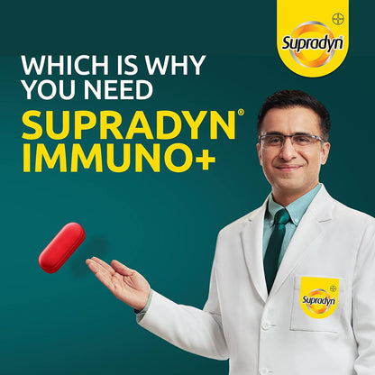 Zephivo Supradyn Immuno +, Multivitamin, Natural immunity booster with Vit C, Vit D, Zinc, Unique blend of Tulsi, Turmeric, Shatavari & Ashoka (30 Tabs)