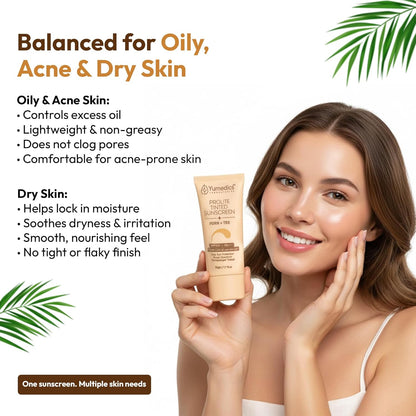 Yumedics Prolite Tinted Sunscreen SPF50+++ | 50 Gm | Sunscreen SPF 50 for Oily Skin & Dry skin | High-level UVA & UVB Protection for Daily Sun Defense