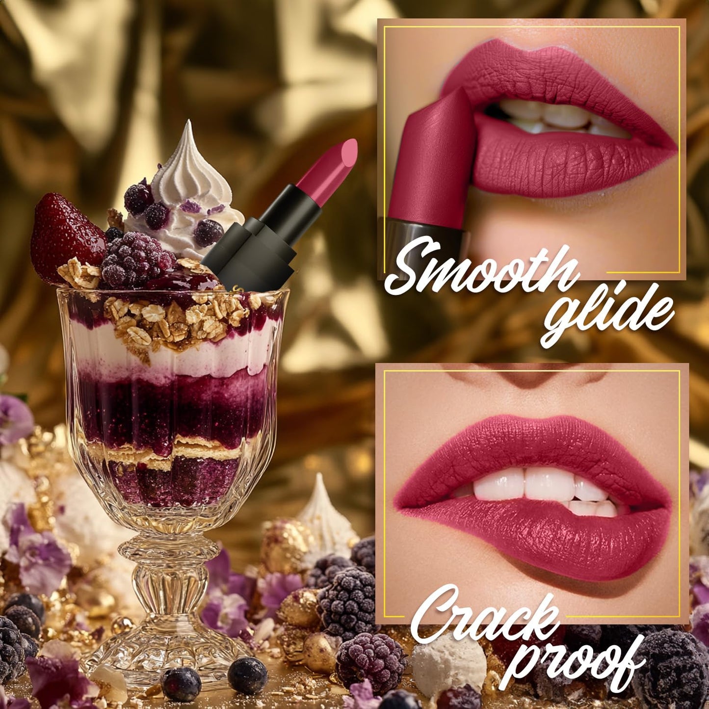 FACES CANADA Comfy Matte Wow Bullet Lipstick - Berry Soufflé (Pink) 4.2g | Smooth Matte Finish | Highly Pigmented | Long Lasting | Super Hydrating | Glides Effortlessly | One Swipe Application | Non Drying | No Cracking