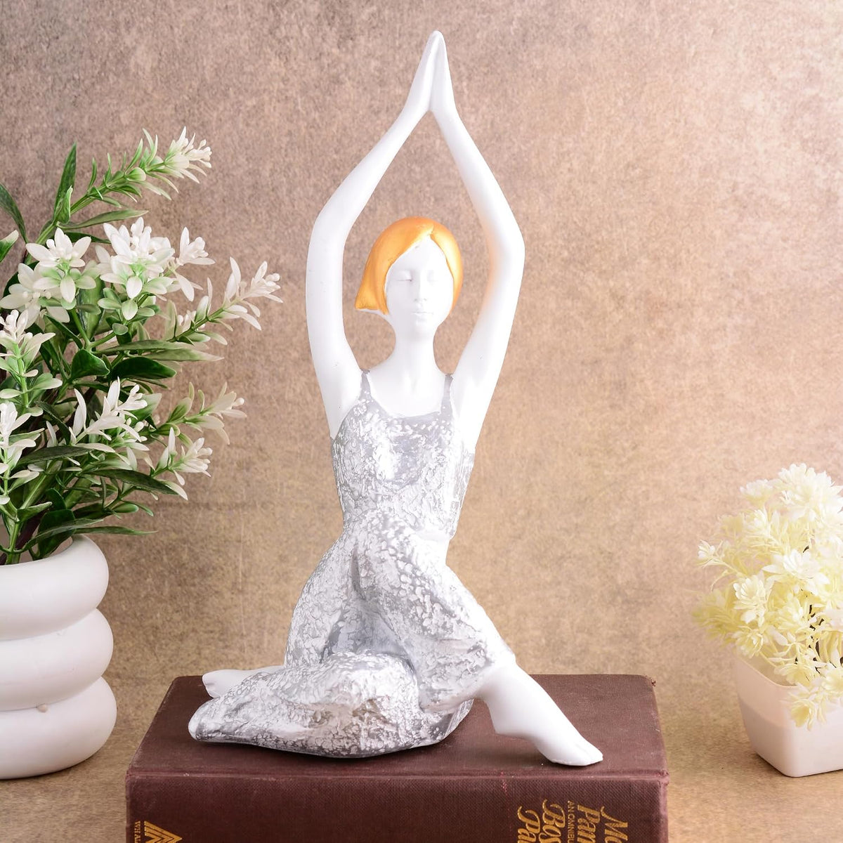 Resin Yoga Lady Home & Office Decor Fantasy Showpiece (Y600),Multicolor