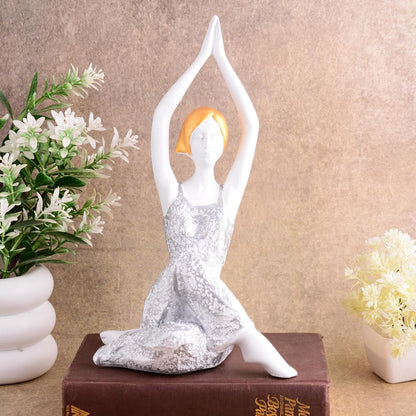 Resin Yoga Lady Home & Office Decor Fantasy Showpiece (Y600),Multicolor