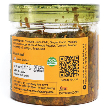 The Mustard Women Meethi Mirch 300 g | Indian Himachali Sweet Chilli Pickle | Homemade Style Recipe with Authentic Spices | Mildly Spicy & Sweet Taste
