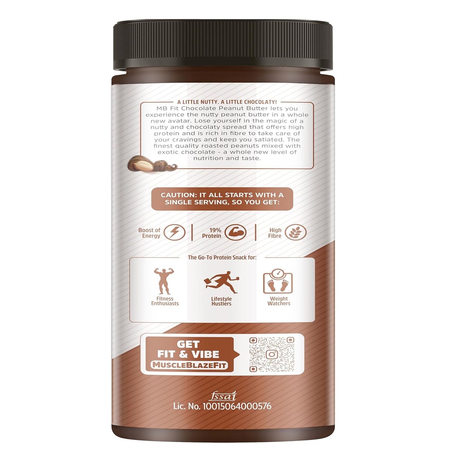 MuscleBlaze Fit Chocolate Peanut Butter (Crunchy, 750 grams) | High Protein | No Trans Fat, Energy Booster
