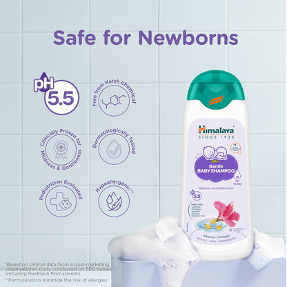 Himalaya Gentle Baby Shampoo with Hibiscus, Chickpea | No Tears | pH 5.5 | No.1 Doctor Recommended Brand | Cleanses, Softens & Nourishes hair | Safe for Newborns | Hypoallergenic