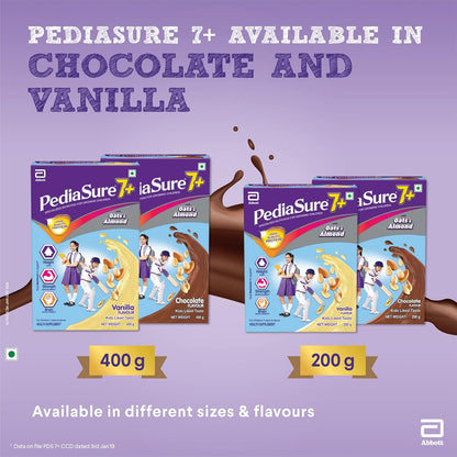 PediaSure 7+ Specialized Nutrition Drink Powder 400 Grams,Premium Chocolate Flavour With Oats & Almonds,For Growing Children,Supports Height Gain,Muscle Strength &Brain Development,1 Count