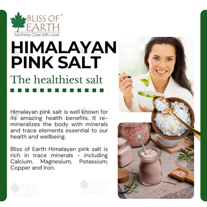 Bliss of Earth 1KG Pure Himalayan Pink Salt Non Iodised Rock Salt For weight management & Healthy Cooking, Natural Substitute of Iodised White Salt