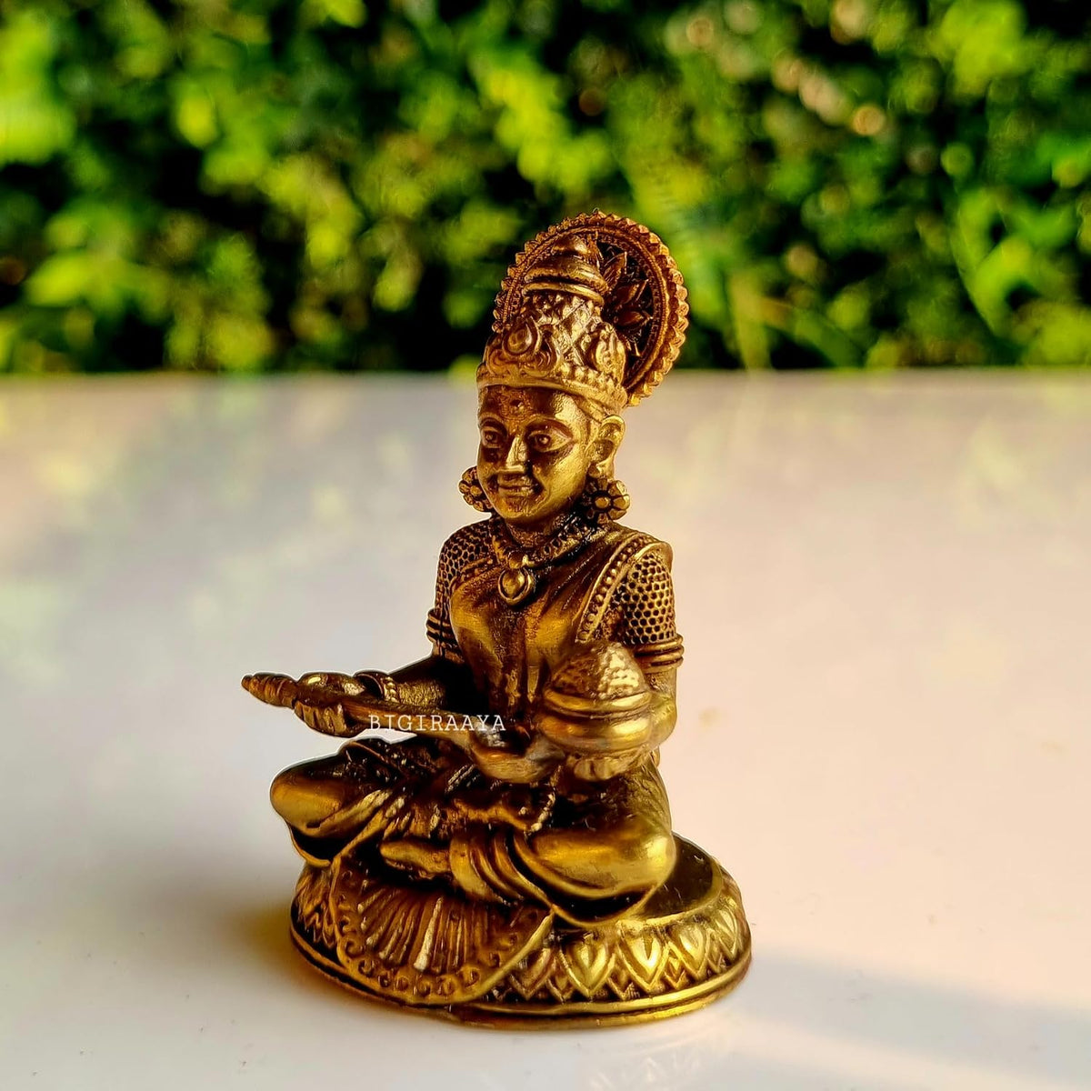 BIGIRAAYA Annapurna Brass Idol – 100% Pure Brass | Handcrafted Bombay Wax Sculpture | Lightweight & Premium Finish | Sacred Pooja Gift for Home Temple & Festive Decor – 6cm (50 Grams)