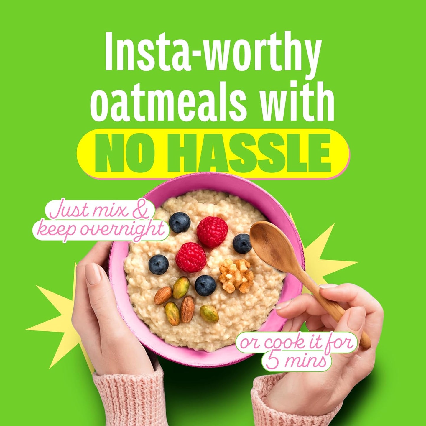 Yogabar 26g High Protein Oats 1kg , Kesar Pista Kulfi - Breakfast Cereal with Wholegrains, 26% Protein & No added sugar - Oats High Protein for Gym- Premium Protein Blend with Whey Protein Powder - with Goodness of Chia, Sunflower & Pumpkin Seeds