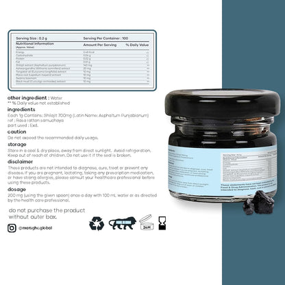 mars by GHC Pure Himalayan Shilajit Gold (Resin) Powered with - 20g - Pack of 1 | Pure Organic Shilajit Resin sourced from Himalayas