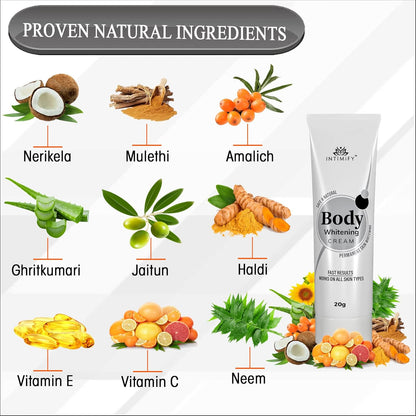 INTIMIFY Body Lotion Skin Whitening Cream for Women, Body gora hone ka cream With Kojic Acid, Glutathione 20g